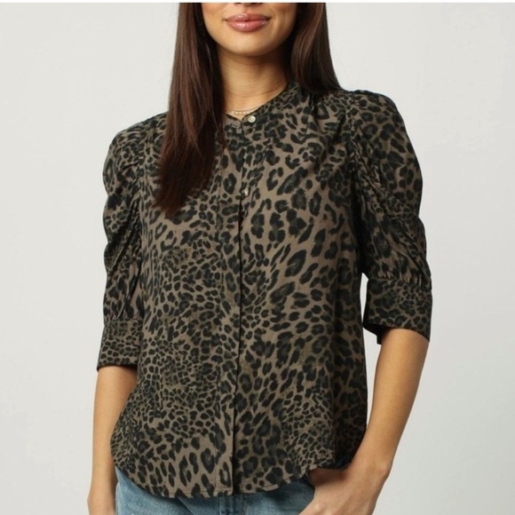 Dear John Tops - Dear John Island Passage Rowan Leopard Cub Blouse Top Shirt size Medium